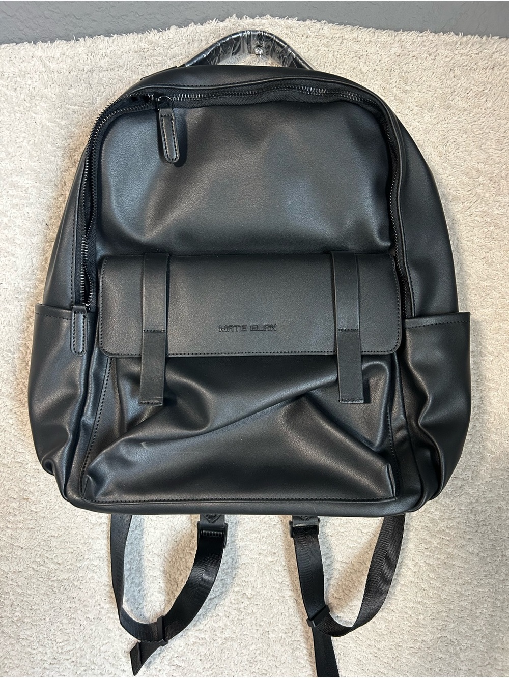Mate Elan NWOT Leather Backpack Fit 15" Laptop Waterproof Vintage Black Work
